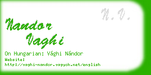 nandor vaghi business card